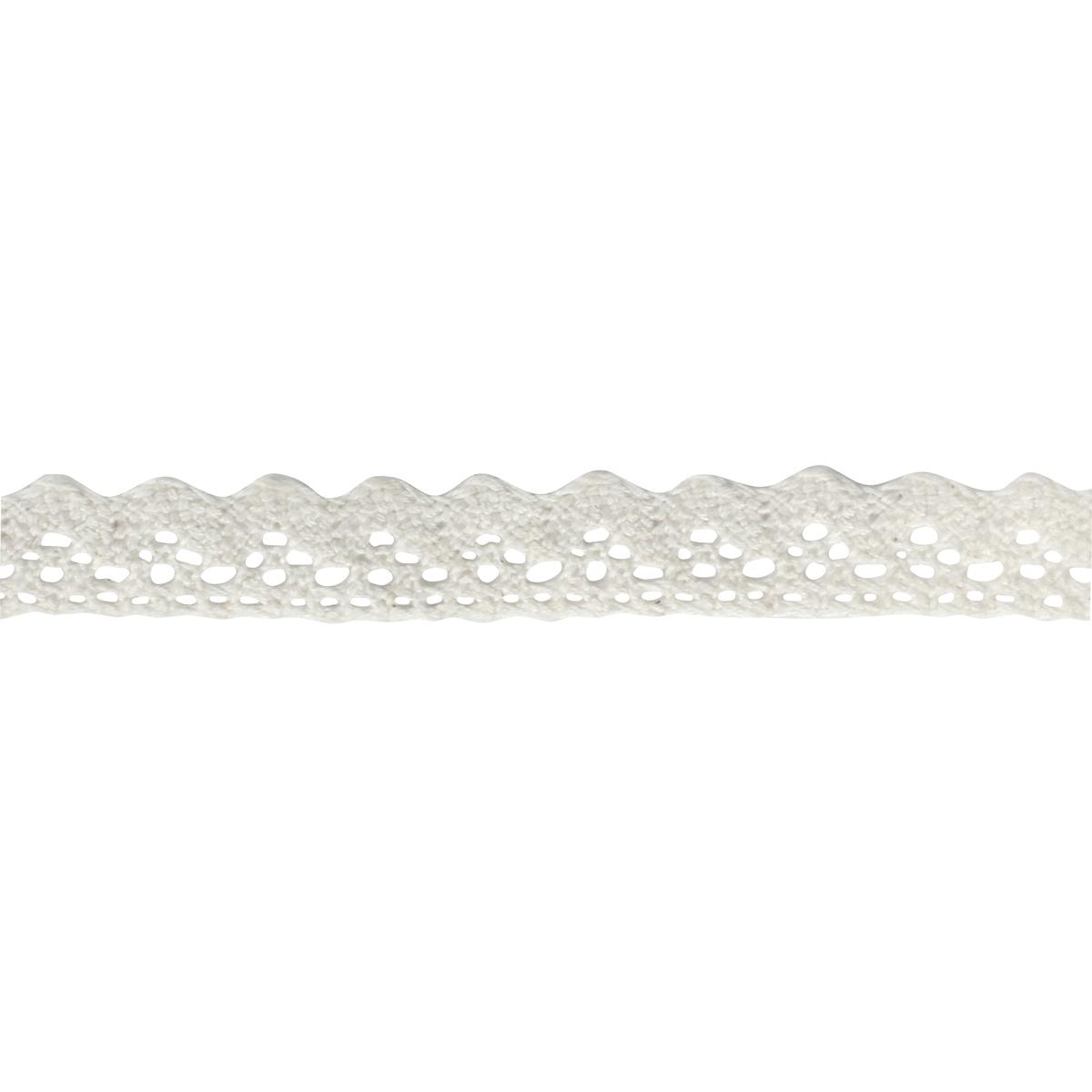 Ruban dentelle coton adhésif blanc 1,5 cm x 1 m
