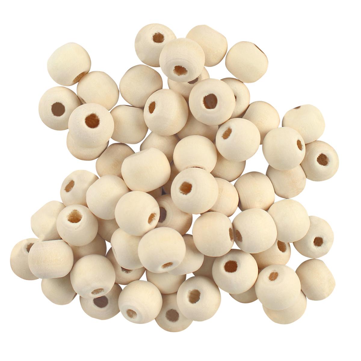 Perles bois brut rondes  1 cm x 100 pcs