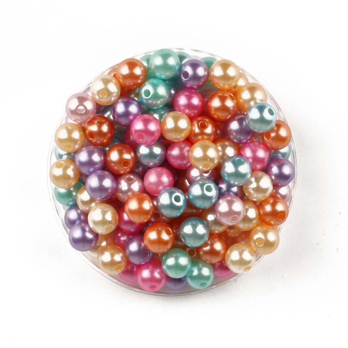 Perles acrylique nacrées rondes pastel 0,8 cm x 30 g