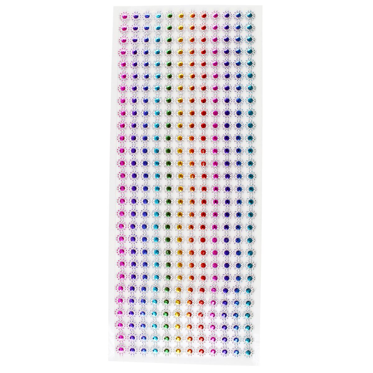 Stickers strass multicolore bande adh 0,8 cm 30 x 12 cm