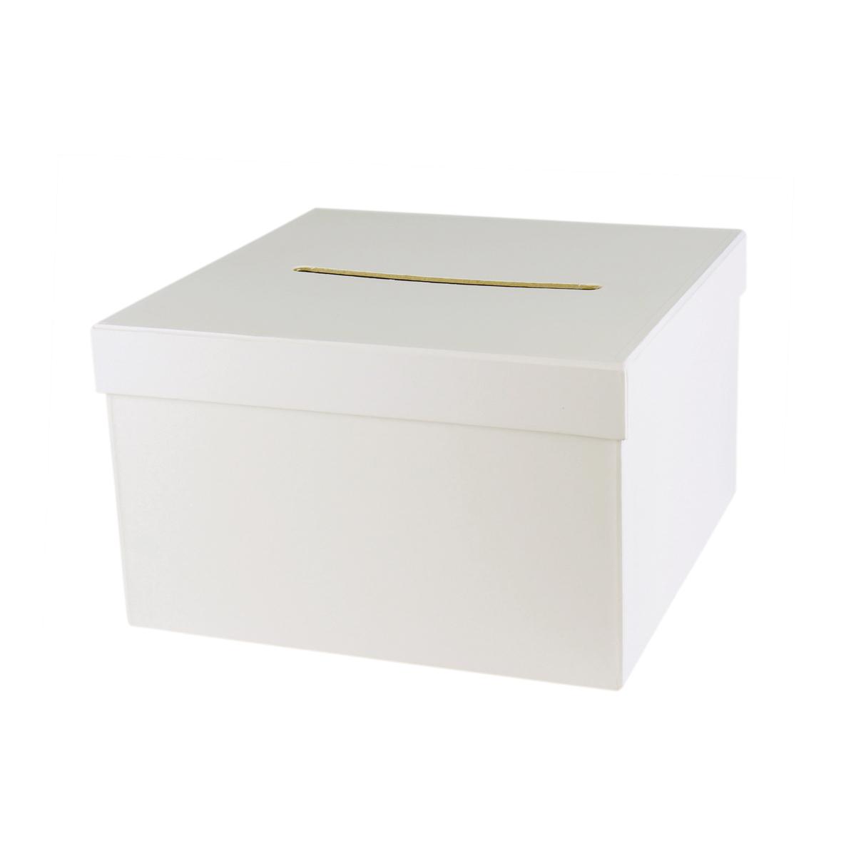 Urne carrée carton blanc 24,5 x 24.5 x 15 cm