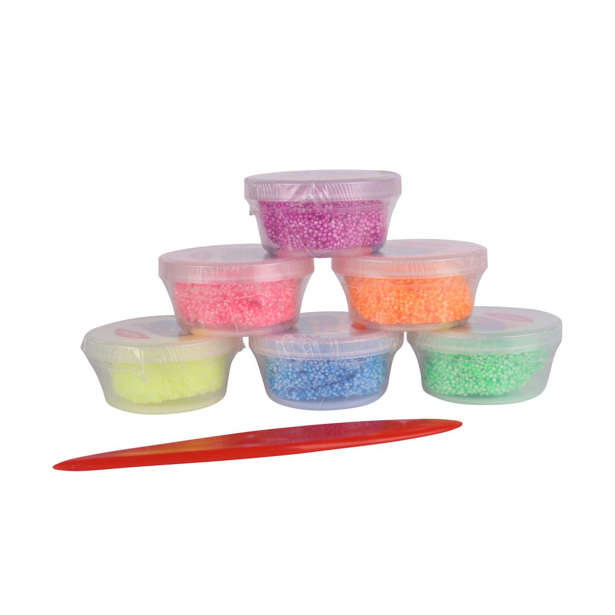 Créapito microbilles Pâte à modeler couleurs fluo 6 x 25 ml