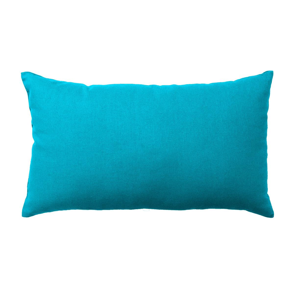 Coussin non déhoussable 30 x 50 cm coloris turquoise