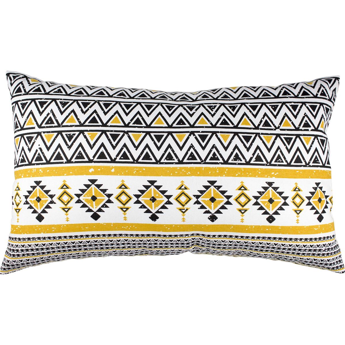 Coussin 40 x 40 cm imprimé boho jaune