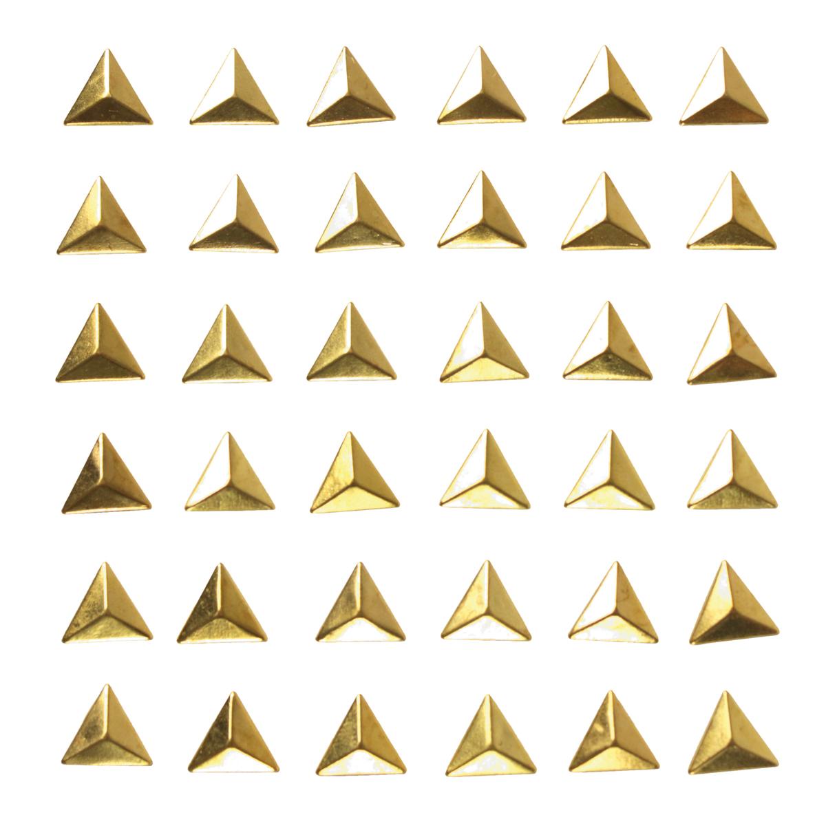 Stickers strass stud triangles dorés 1 cm x 36 pcs