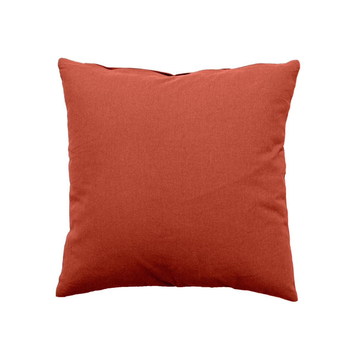 Coussin uni - 40 x 40 cm - Rouge terre cuite