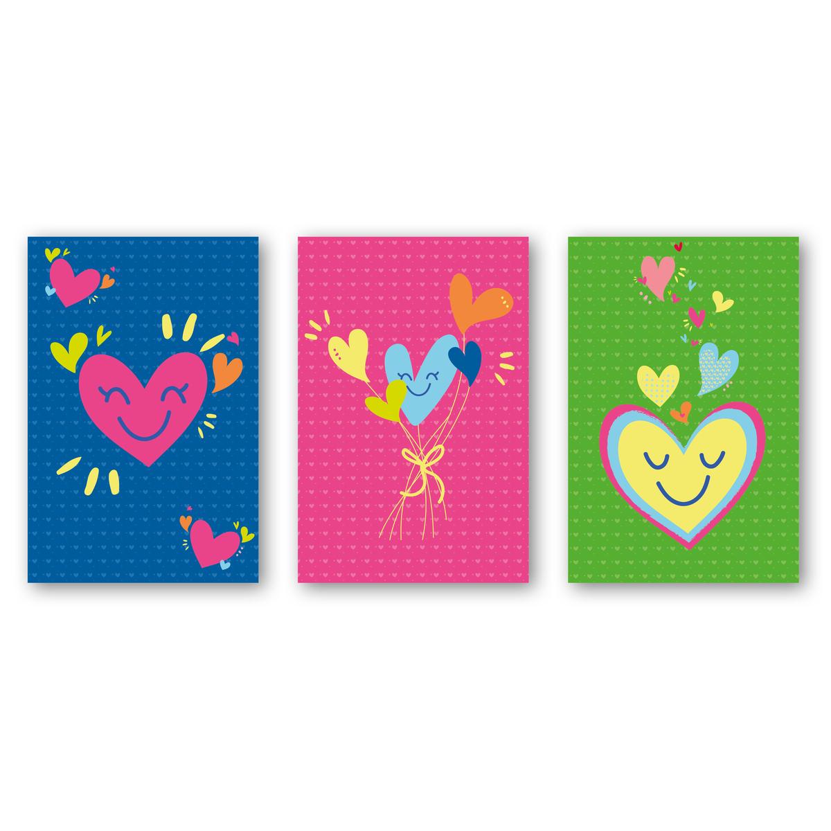 Kit cartes à gratter cœurs 2, 10 x 15 cm x 3 pcs