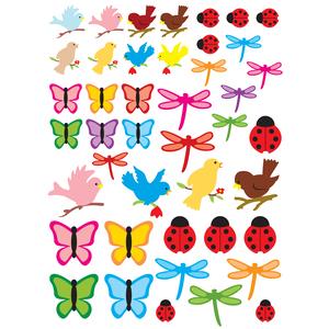 Gommettes printemps, 1,5 à 3,7 cm x 86 pcs