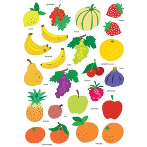 Gommettes fruits de 2,2 à 4 cm x 46 pcs