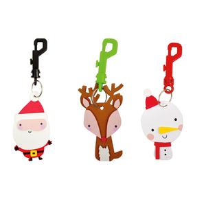 Kit porte-clés Noël tailles assorties x 3 pcs, formes mousse x 17 pcs