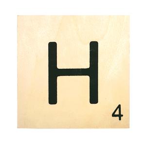 Maxi lettre déco H, bois, 10 x 10 cm