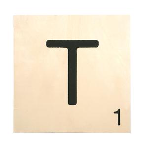 Maxi lettre déco T, bois, 10 x 10 cm