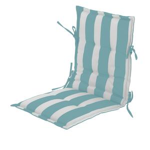 Coussin assise et dossier à rayures - 43 x 94 cm - Bleu aqua - MOOREA