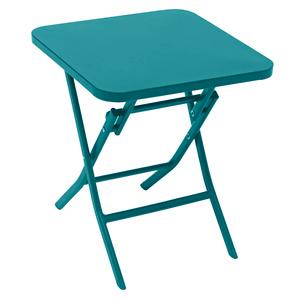 Table d'appoint carrée Greensboro - 40 x 40 cm - Bleu canard - HESPERIDE