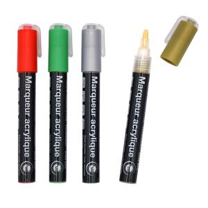 Marqueurs peinture acrylique, vert, rouge, agent, or 5 ml x4