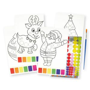 Kit coloriages et gommettes motifs de Noël thème 1 x 4 pcs