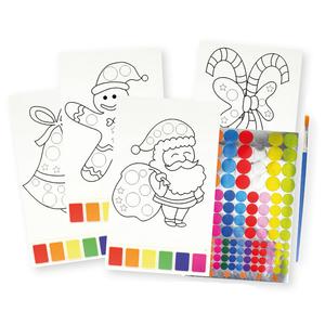 Kit coloriages et gommettes motifs de Noël thème 4 x 4 pcs