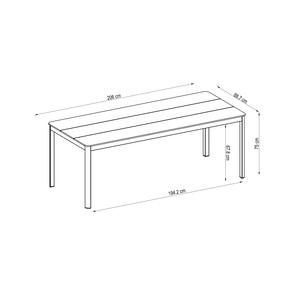 Table Jolia - L 206 x l 90 cm - Blanc - MOOREA