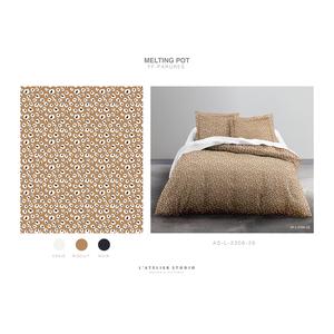 Parure de lit en coton léopard - 220 x 240 cm - Beige