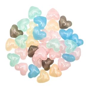 Perles cœur, acrylique, pastel, 1,7 cm x 40 g