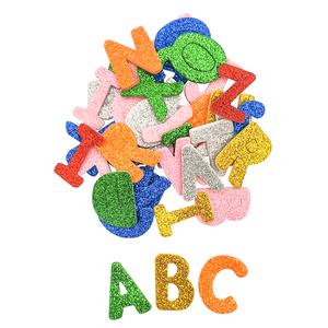 Stickers alphabet mousse pailletée 2,5 x 3 cm x 182 pcs