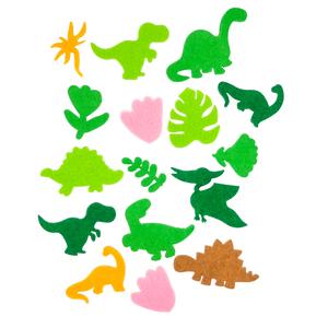 Stickers feutrine dinosaures et feuilles x 17 pcs