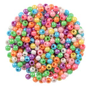 Perles acrylique nacrées rondes 8 couleurs 0,6 cm x 40 g