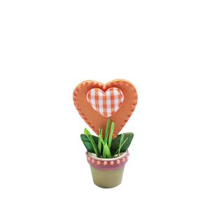 Pot de fleurs bois coeur pince 7,5 x 4 x 11 cm