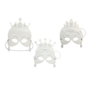 Masques princesses en carte forte prédessinée 17 x 23 cm x 4 pcs