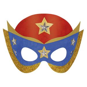 Masques super-héros carte forte prédessinée 11 à 15 x 22 cm x 4 pcs