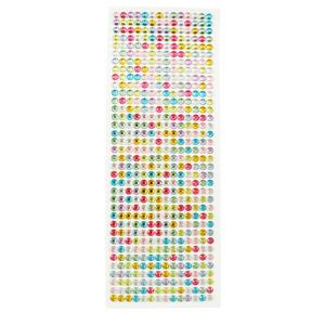 Stickers strass adh cristal ronds multicolores 0,6 cm x504