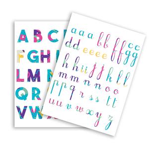Gommettes alphabet couleur 1,5 à 2,5 cm x 73 pcs