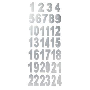 Stickers chiffres argentés 3 cm x 24 pcs