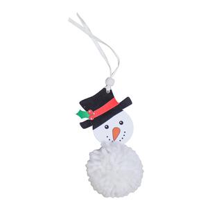 Kit pompon bonhomme de neige blanc 10,5 x 5,5 cm