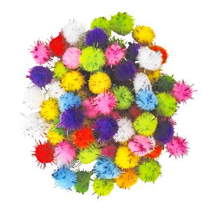 Mini pompons glitter assortiment Noël 0,8 cm x 200 pcs