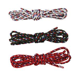 Cordelettes polyester blanc, rouge et vert 3 mm x 1 m x 3