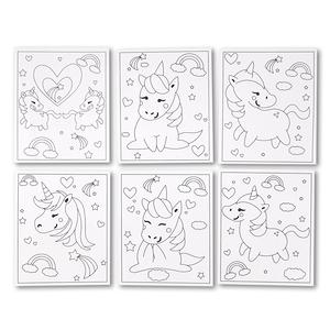 Cartes à sabler ou pailleter licorne 13 x 16 cm x 6 pcs