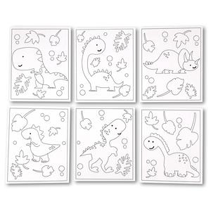 Cartes à sabler ou pailleter mini dino 13 x 16 cm x 6 pcs