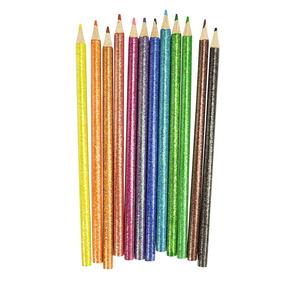 Crayons de couleur, corps pailleté x 12 pcs