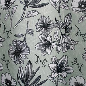 Rideau imprimé fleurs Lily - 135 x 240 cm - Vert
