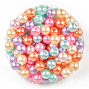 Perles acrylique nacrées rondes pastel 0,8 cm x 10 g