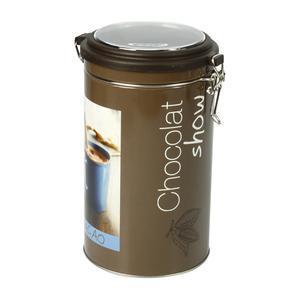 Boîte ronde chocolat - Acier inoxydable - Diamètre 11 x 19,5 cm - Différents coloris