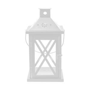Lanterne - Acier et verre - 14 x 14 x H 28 cm - Blanc, gris, rouge ou noir