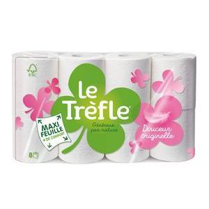 8 rouleaux de papier toilette Le Trèfle Douceur - Multicolore - LE TREFLE