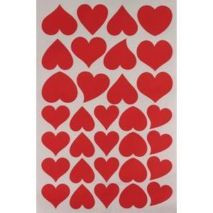 32 gommettes cœur à gratter - Papier -16,5 x 0,1 x 26,8 cm - Rouge
