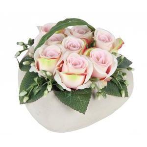 Centre de table roses cœur - Blanc ou rose