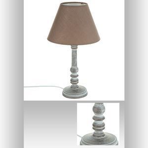Lampe en bois - H 36 cm - Marron taupe