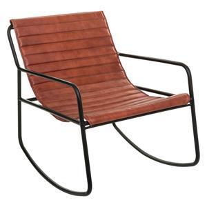 Rocking chair cuir marron