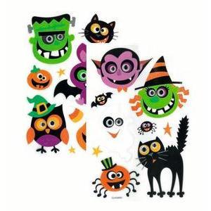 Autocollant d'Halloween avec yeux mobiles - Différents modèles - L 25 x l 14 cm - Multicolore - PTIT CLOWN