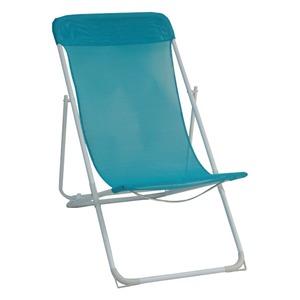Chaise longue Mexico - 98 x 56 x H 35/75 cm - bleu